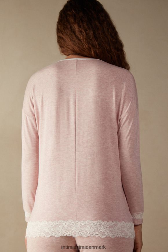 Intimissimi langærmet modal top med rund hals Kvinder 008j-lyserød melange beklædning 8DZ4XJ1621