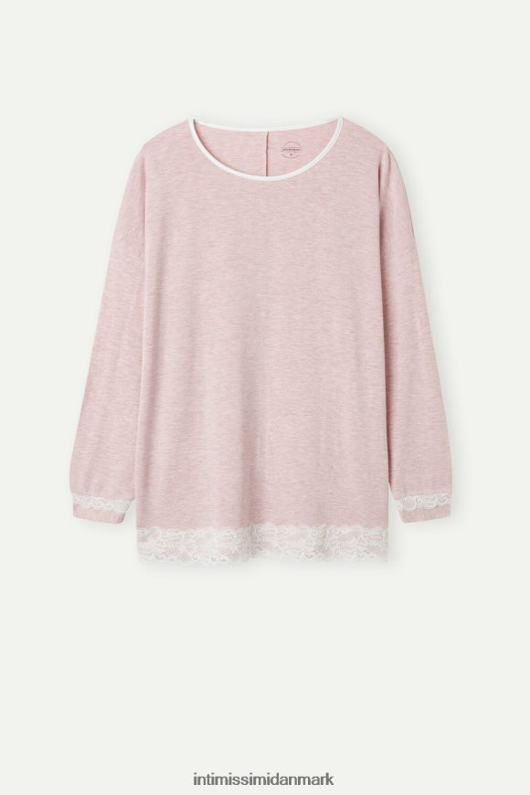 Intimissimi langærmet modal top med rund hals Kvinder 008j-lyserød melange beklædning 8DZ4XJ1621