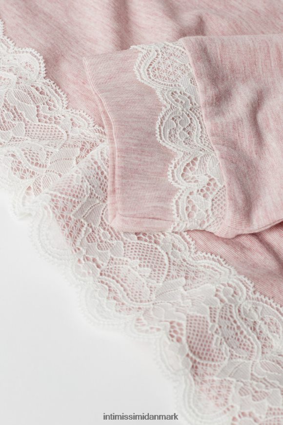 Intimissimi langærmet modal top med rund hals Kvinder 008j-lyserød melange beklædning 8DZ4XJ1621