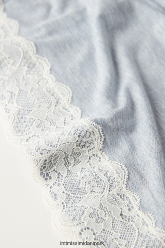 Intimissimi langærmet modal top med rund hals Kvinder 009j-lyseblå melange beklædning 8DZ4XJ1619