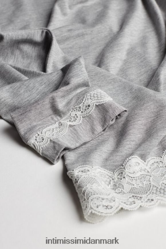 Intimissimi langærmet modal top med rund hals Kvinder 031-lysegrå melange beklædning 8DZ4XJ1677