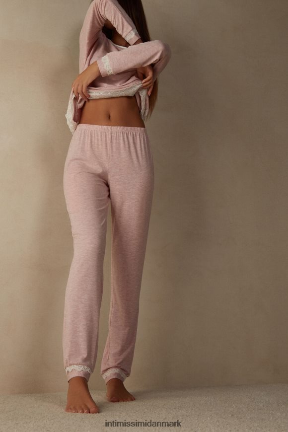 Intimissimi lange modalbukser med blondedetaljer Kvinder 008j-lyserød melange beklædning 8DZ4XJ1622