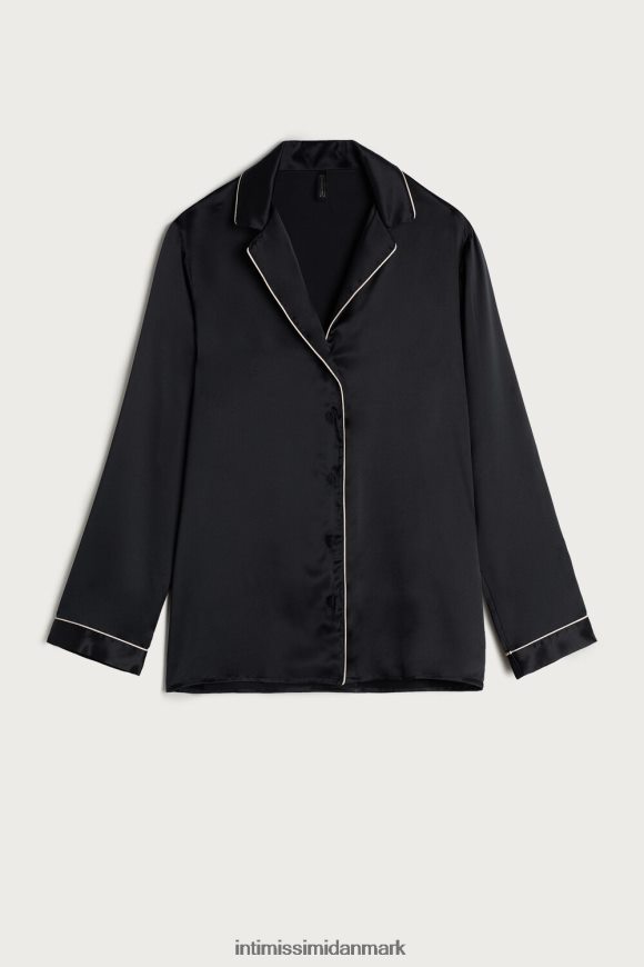 Intimissimi manish-cut jakke i silke satin Kvinder 019-sort beklædning 8DZ4XJ1680