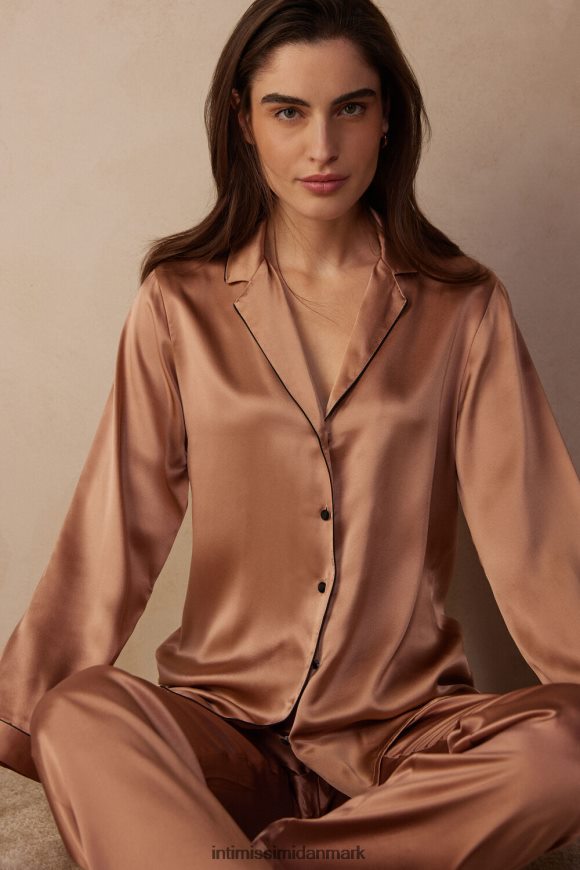 Intimissimi manish-cut jakke i silke satin Kvinder 163i-satin pink beklædning 8DZ4XJ1664