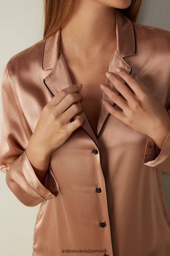 Intimissimi manish-cut jakke i silke satin Kvinder 163i-satin pink beklædning 8DZ4XJ1664