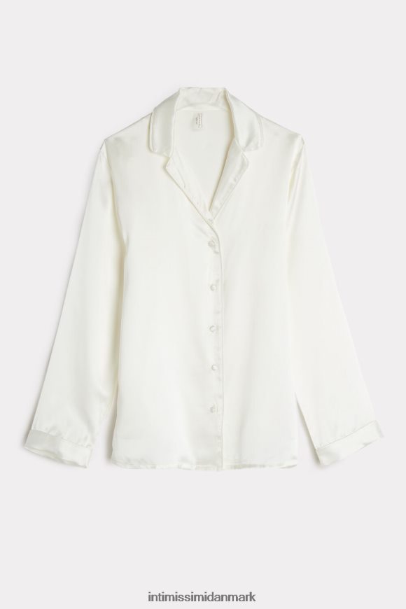 Intimissimi manish-cut jakke i silke satin Kvinder 2127-pulver hvid beklædning 8DZ4XJ1668