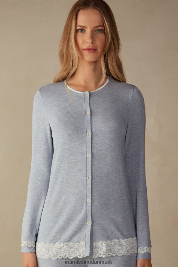 Intimissimi modal og blonde button-down top Kvinder 009j-lyseblå melange beklædning 8DZ4XJ1605