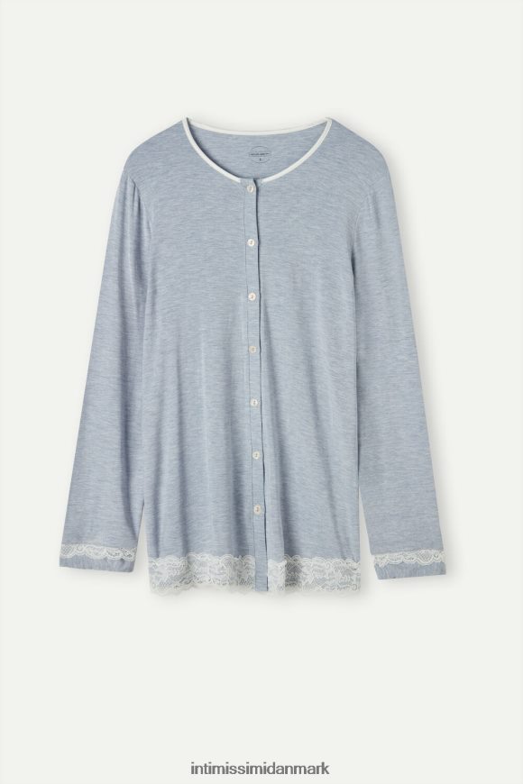 Intimissimi modal og blonde button-down top Kvinder 009j-lyseblå melange beklædning 8DZ4XJ1605