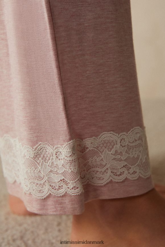 Intimissimi modalbukser i fuld længde med blondedetaljer Kvinder 008j-lyserød melange beklædning 8DZ4XJ1580