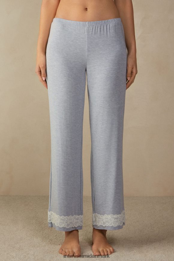 Intimissimi modalbukser i fuld længde med blondedetaljer Kvinder 009j-lyseblå melange beklædning 8DZ4XJ1606