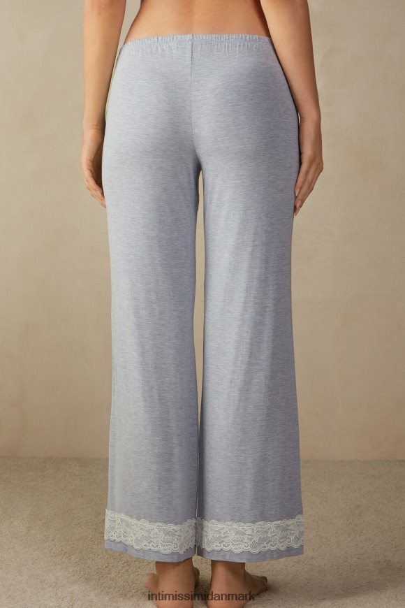 Intimissimi modalbukser i fuld længde med blondedetaljer Kvinder 009j-lyseblå melange beklædning 8DZ4XJ1606