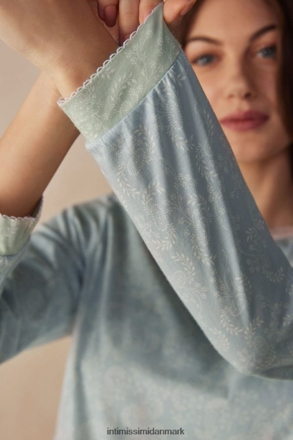 Intimissimi romantisk langærmet kashmir top i bomuld Kvinder 226j-romantisk kashmirtryk beklædning 8DZ4XJ1543