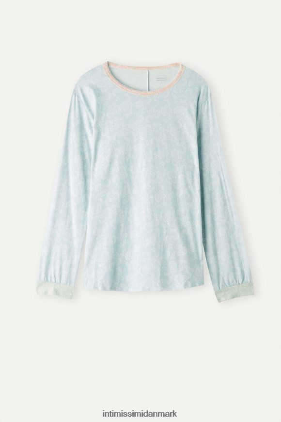 Intimissimi romantisk langærmet kashmir top i bomuld Kvinder 226j-romantisk kashmirtryk beklædning 8DZ4XJ1543