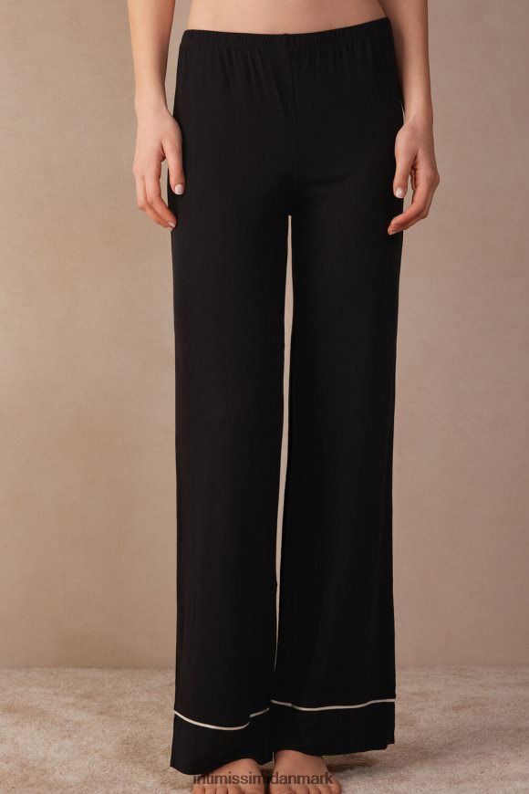 Intimissimi smukke blomster modal bukser i fuld længde Kvinder 9887-sort/elfenben beklædning 8DZ4XJ1657