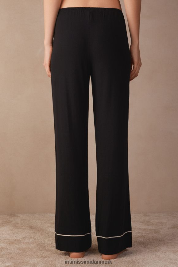 Intimissimi smukke blomster modal bukser i fuld længde Kvinder 9887-sort/elfenben beklædning 8DZ4XJ1657