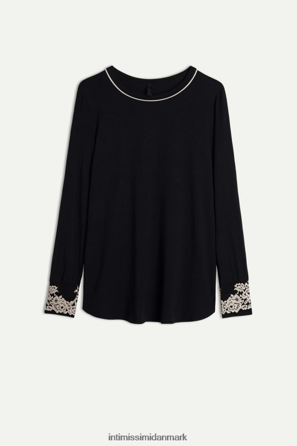 Intimissimi smukke blomster modal top Kvinder 9887-sort/elfenben beklædning 8DZ4XJ1656