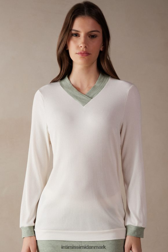 Intimissimi tabt i felter modal top med v-hals Kvinder 612i-vanilje elfenben beklædning 8DZ4XJ1565
