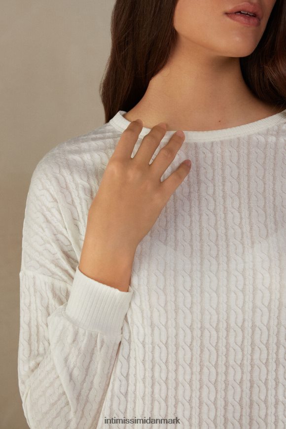 Intimissimi tidløs heritage langærmet trøje Kvinder 2127-pulver hvid beklædning 8DZ4XJ1600