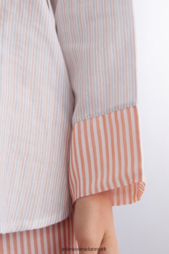 Intimissimi uendelig sommerskjorte i bomuldslærred Kvinder 349j-flerfarvet stribe beklædning 8DZ4XJ1495