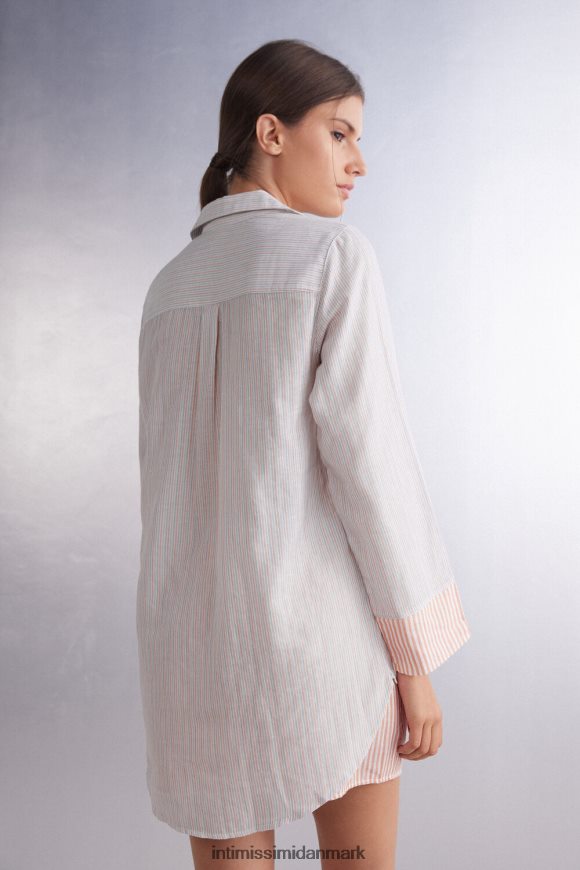 Intimissimi uendelig sommerskjorte i bomuldslærred Kvinder 349j-flerfarvet stribe beklædning 8DZ4XJ1495