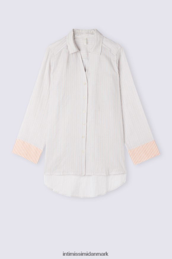 Intimissimi uendelig sommerskjorte i bomuldslærred Kvinder 349j-flerfarvet stribe beklædning 8DZ4XJ1495