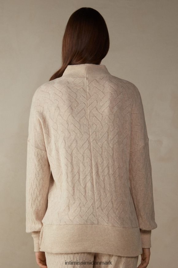 Intimissimi vinterflettet jacquard langærmet trøje Kvinder 2106-beige blanding beklædning 8DZ4XJ1610