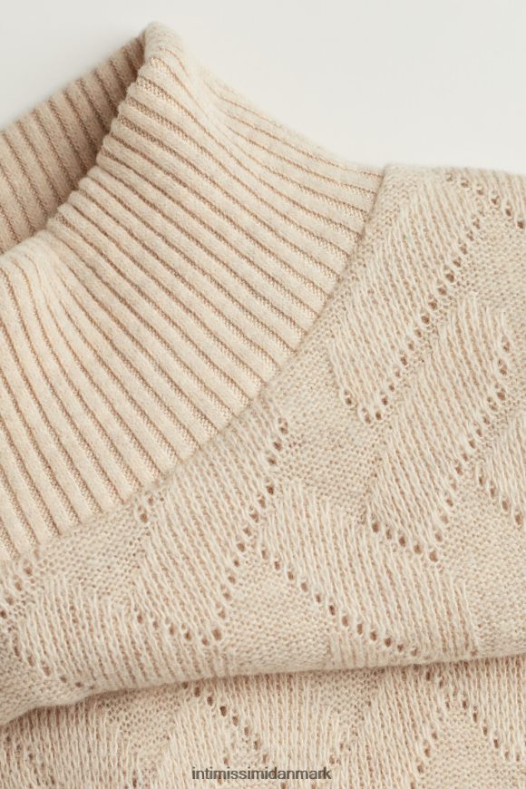 Intimissimi vinterflettet jacquard langærmet trøje Kvinder 2106-beige blanding beklædning 8DZ4XJ1610