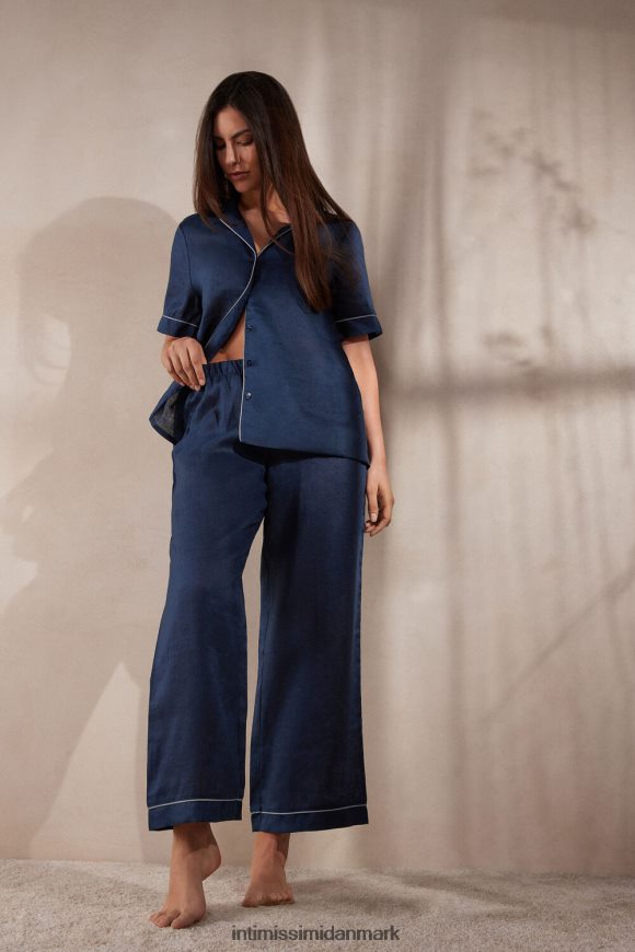 Intimissimi yacht natlinned pyjamasunderdele Kvinder 243j-sømand blå beklædning 8DZ4XJ1532