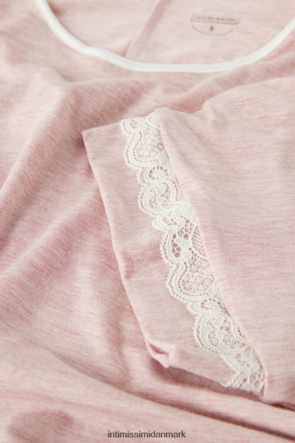 Intimissimi kortærmet natkjole med blondedetaljer Kvinder 008j-lyserød melange beklædning 8DZ4XJ1542