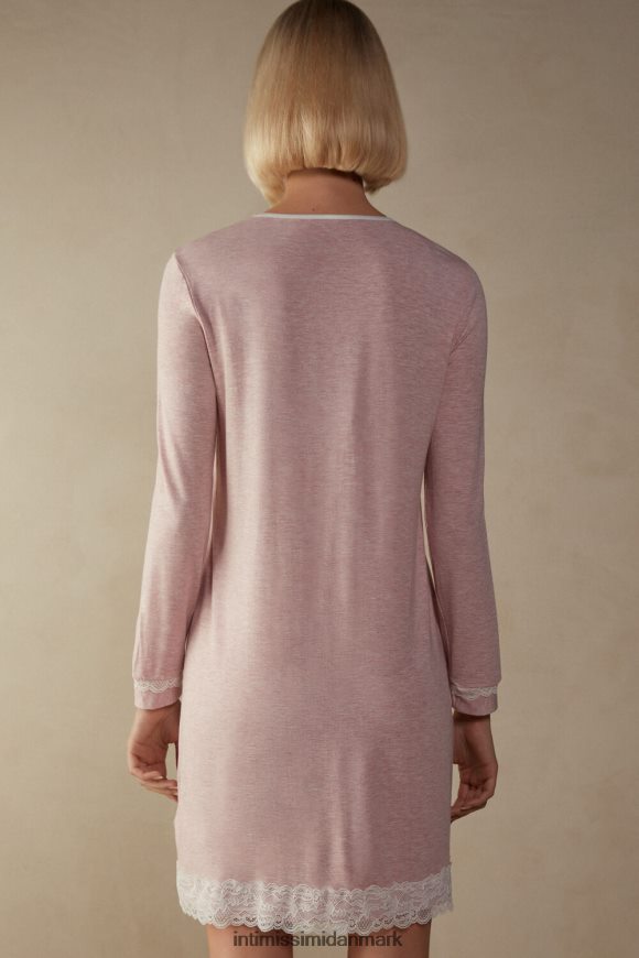 Intimissimi natkjole med knap foran og blondedetaljer Kvinder 008j-lyserød melange beklædning 8DZ4XJ1618
