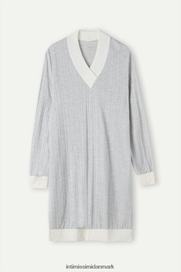 Intimissimi tidløs arv natkjole Kvinder 154j-grå melange/pulver hvid beklædning 8DZ4XJ1594