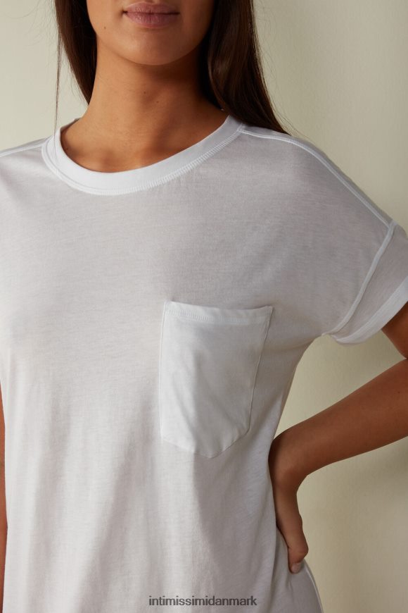 Intimissimi ultrafrisk supima bomulds natkjole Kvinder 001-hvid beklædning 8DZ4XJ1662