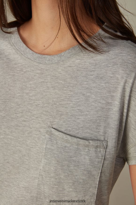 Intimissimi ultrafrisk supima bomulds natkjole Kvinder 031-lysegrå melange beklædning 8DZ4XJ1663