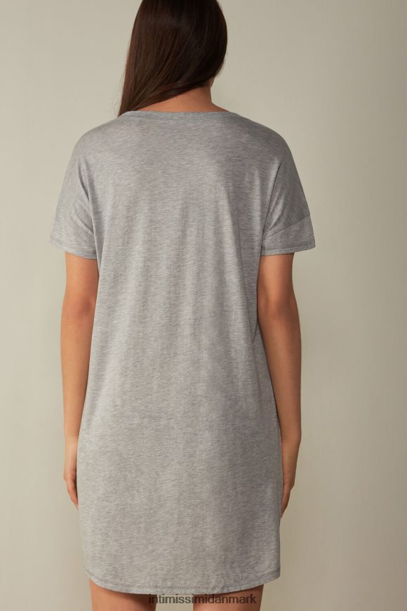 Intimissimi ultrafrisk supima bomulds natkjole Kvinder 031-lysegrå melange beklædning 8DZ4XJ1663