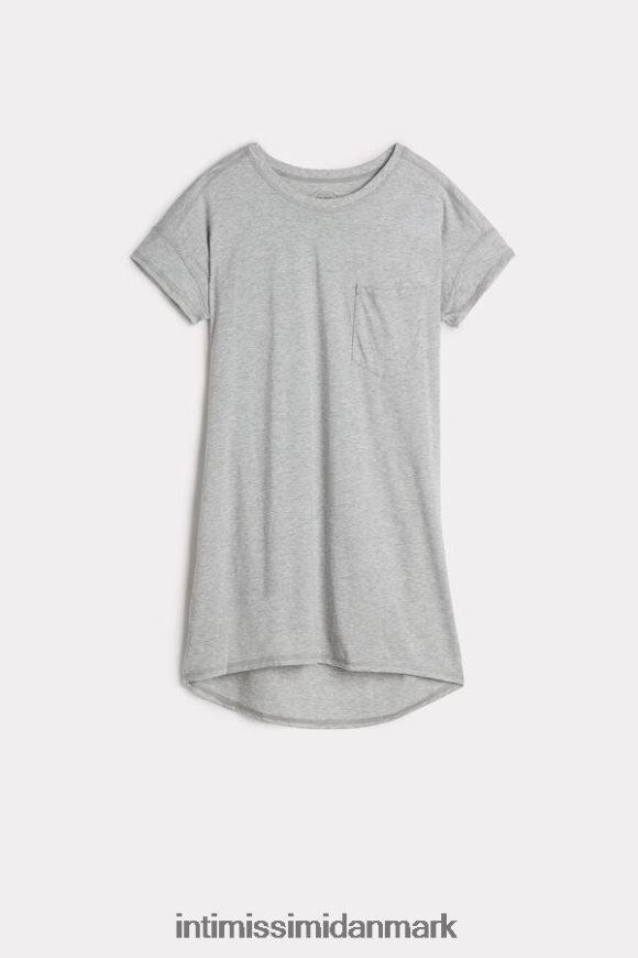 Intimissimi ultrafrisk supima bomulds natkjole Kvinder 031-lysegrå melange beklædning 8DZ4XJ1663