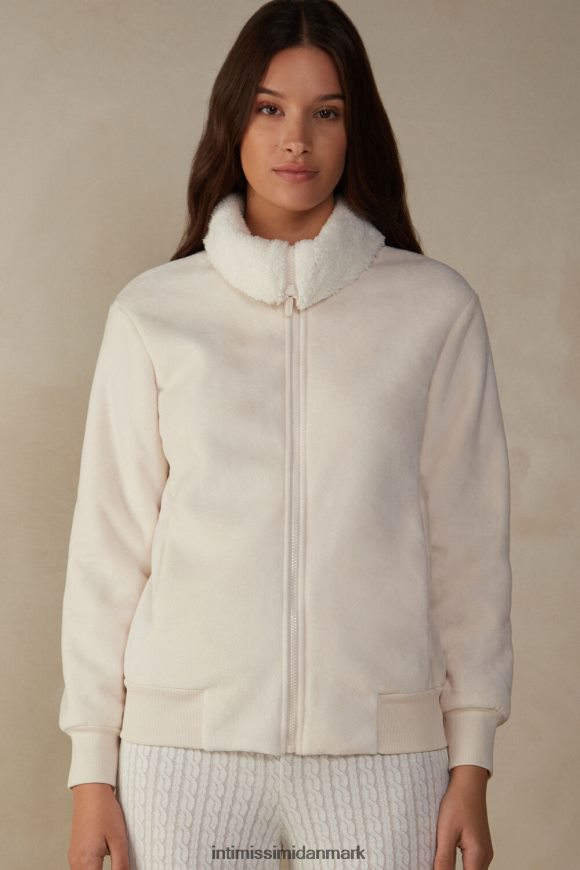 Intimissimi dame fra bjergene fleece bomberjakke Kvinder 5105-bianco naturlig beklædning 8DZ4XJ1598