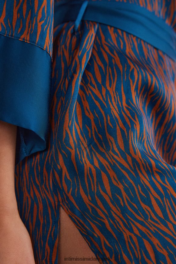 Intimissimi go animalier viskose satin kimono Kvinder 351j-st.go animalier lyscinn/blå beklædning 8DZ4XJ1490