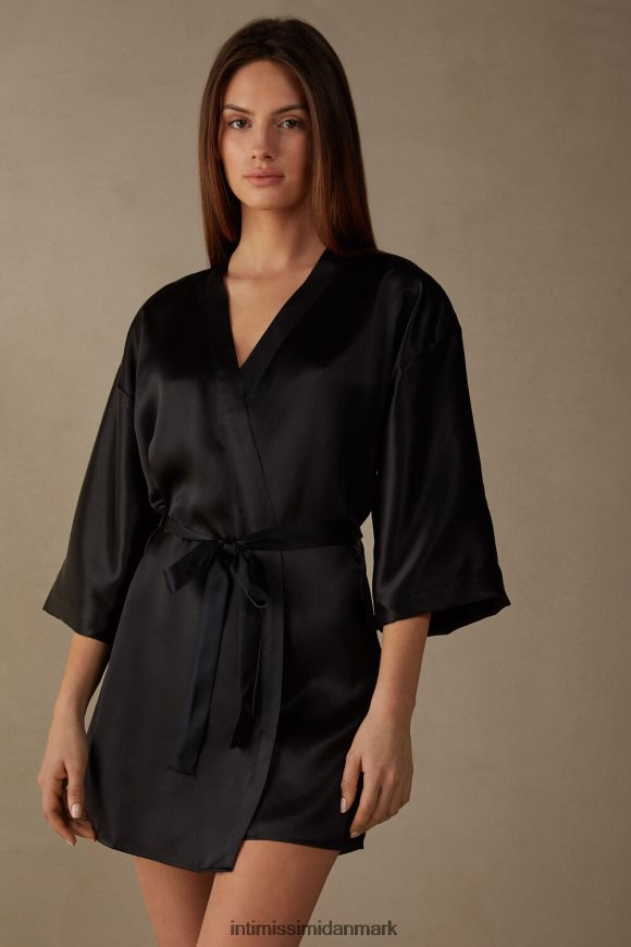 Intimissimi silke kimono Kvinder 019-sort beklædning 8DZ4XJ1679