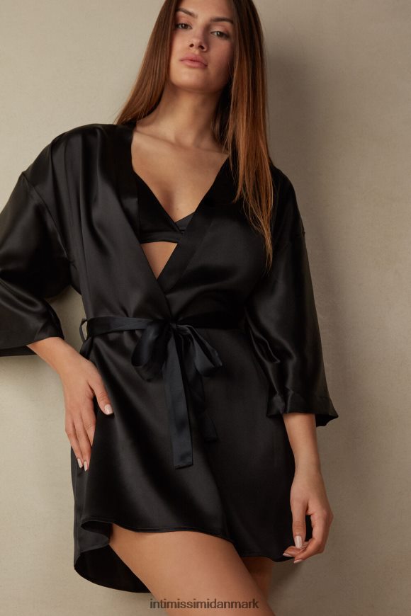 Intimissimi silke kimono Kvinder 019-sort beklædning 8DZ4XJ1679