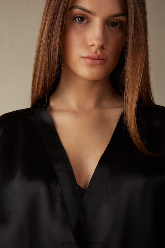 Intimissimi silke kimono Kvinder 019-sort beklædning 8DZ4XJ1679