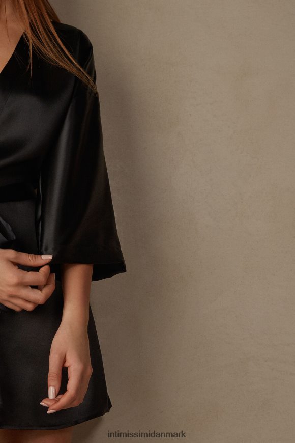 Intimissimi silke kimono Kvinder 019-sort beklædning 8DZ4XJ1679