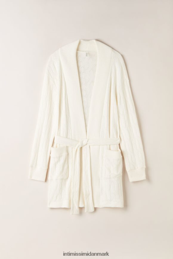 Intimissimi tabt i felter kabelstrikket morgenkåbe Kvinder 232j-pulver hvid beklædning 8DZ4XJ1567