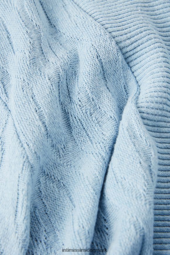 Intimissimi tabt i felter kabelstrikket morgenkåbe Kvinder 7493-lyseblå beklædning 8DZ4XJ1566