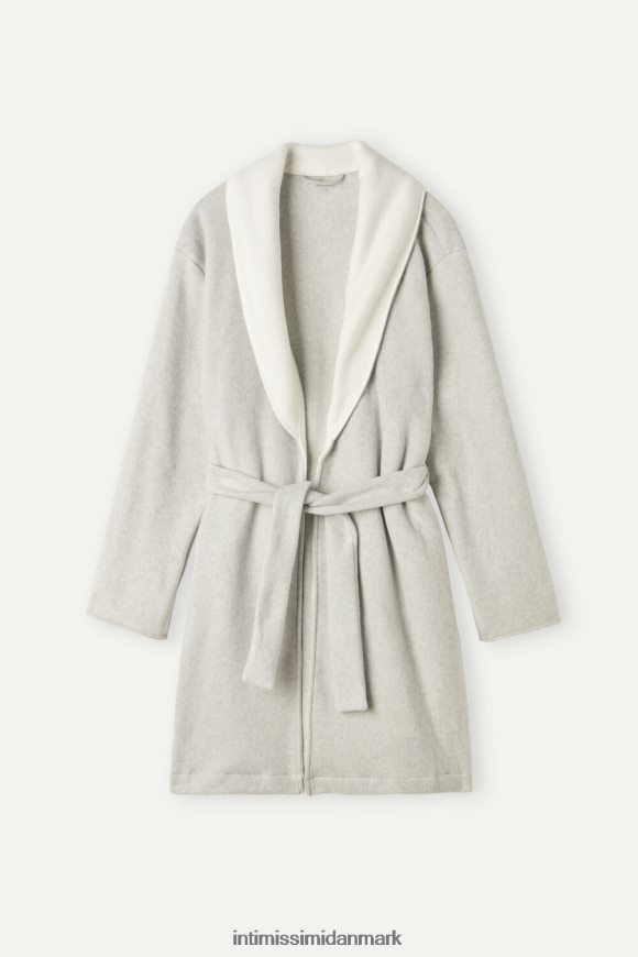 Intimissimi varm kæle morgenkåbe Kvinder 153j-grå melange/creme beklædning 8DZ4XJ1578