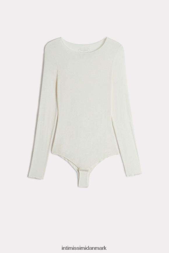 Intimissimi langærmet body i modal og kashmir Kvinder 231i-naturlig vanilje beklædning 8DZ4XJ1430