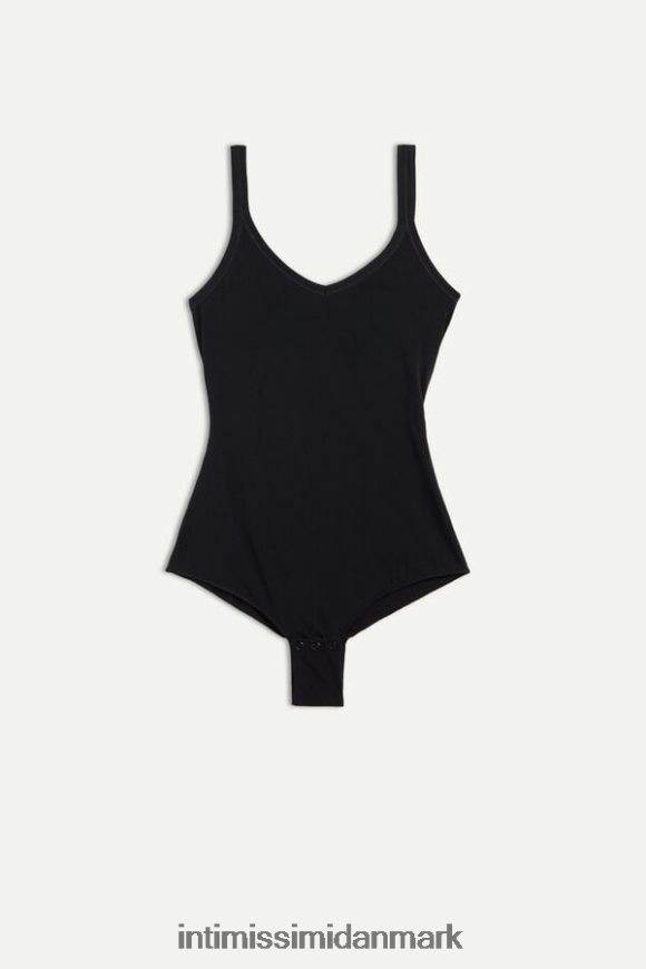 Intimissimi ultralet supima bomuldsvest bodysuit Kvinder 019-sort beklædning 8DZ4XJ1404