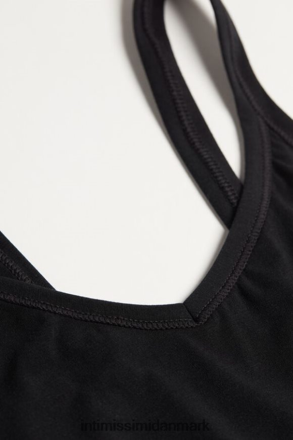 Intimissimi ultralet supima bomuldsvest bodysuit Kvinder 019-sort beklædning 8DZ4XJ1404