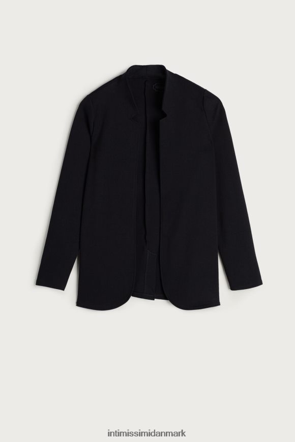 Intimissimi langærmet interlock cardigan i bomuld Kvinder 019-sort beklædning 8DZ4XJ1424