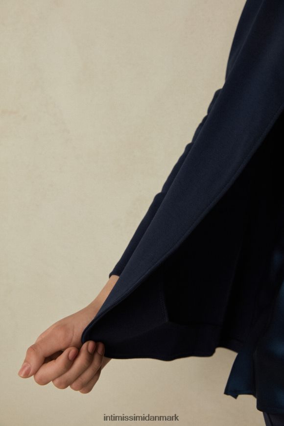 Intimissimi langærmet interlock cardigan i bomuld Kvinder 1467-intens blå beklædning 8DZ4XJ1423