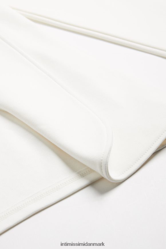 Intimissimi langærmet interlock cardigan i bomuld Kvinder 2127-pulver hvid beklædning 8DZ4XJ1413